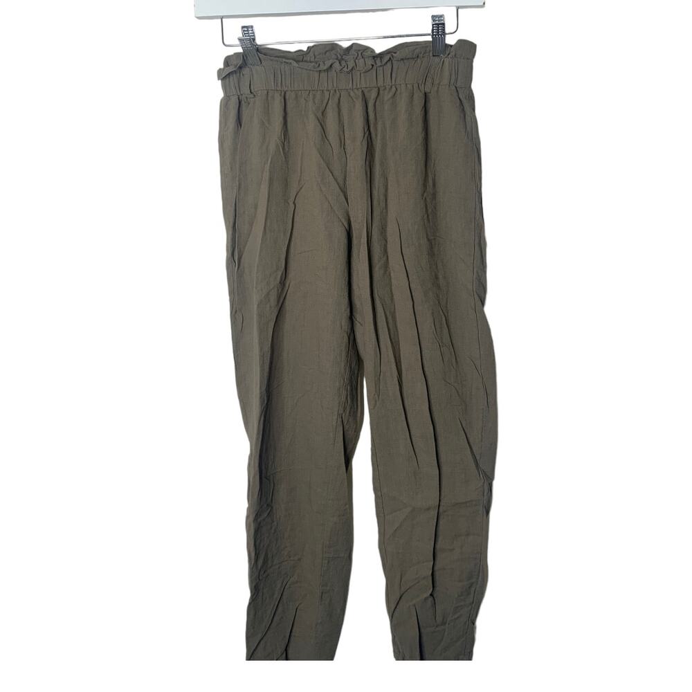 Shein army green pull on pants elastic waist Small 100% cotton